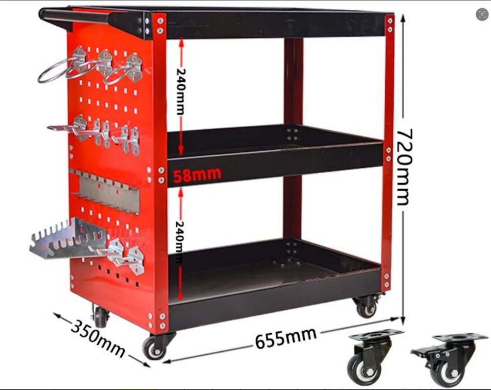 82745：3-Tier Tool Cart / Workshop Tool Trolley